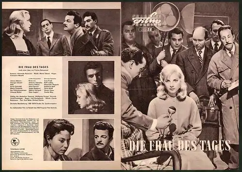 Filmprogramm PFP Nr. 33 /58, Die Frau des Tages, Virna Lisi, Antonio Cifariello, Regie Francesco Maselli