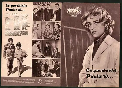 Filmprogramm PFP Nr. 105 /58, Es geschieht Punkt 10., Serge Reggiani, Jeanne Moreau, Regie Gilles Grangier