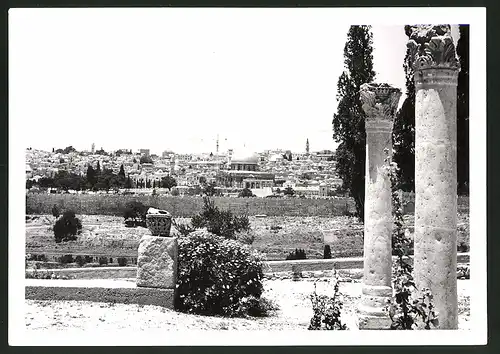 Fotografie Ansicht Jerusalem, Blick auf den ort mit Moschee vom Olivenberg aus