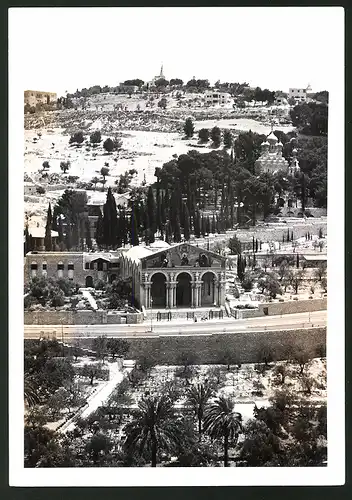 Fotografie Ansicht Jerusalem, Blick zum Olivenberg mit Church of all Nations