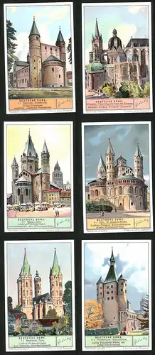 6 Sammelbilder Liebig, Serie Nr. 1289: Deutsche Dome I, Stiftskirche, Klosterkirche, St. Aposteln-Kirche