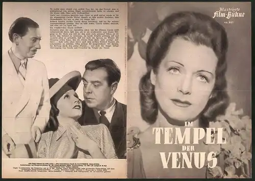 Filmprogramm IFB Nr. 621, Im Tempel der Venus, Olga Tschechowa, Willy Birgel, Olly Holzmann, Regie Erich Palme