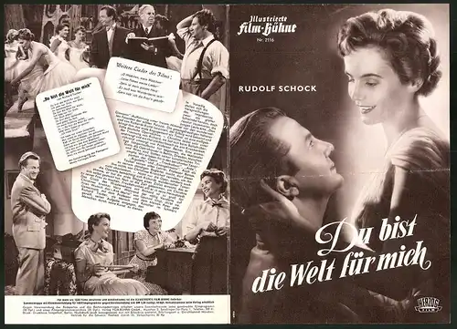 Filmprogramm IFB Nr. 2116, Du bist die Welt für mich, Rudolf Schock, Annemarie Düringer, Regie Ernst Marischka