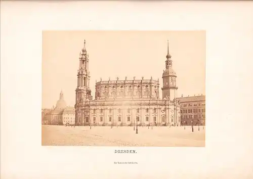 Fotografie Otto Schmidt 1879 Dresden, Ansicht Dresden, Katholische Hof-Kirche am Theaterplatz, Grossformat 27 x 19cm