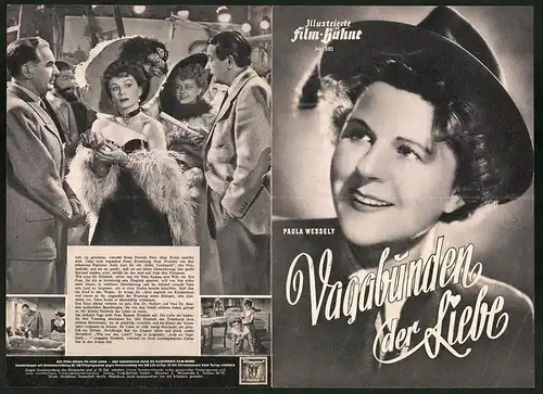 Filmprogramm IFB Nr. 583, Vagabunden der Liebe, Paula Wessley, Atilla Hörbiger, Elfe Gerhart, Regie Rolf Hansen