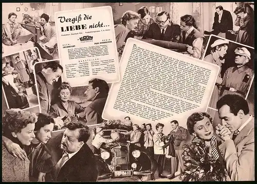 Filmprogramm IFB Nr. 1915, Vergiss die Liebe nicht, Paul Dahlke, Luise Ullrich, Regie Paul Vernhoeven