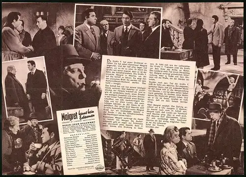 Filmprogramm IFB Nr. 4963, Maigret kennt kein Erbarmen, Jean Gabin, Michel Auclair, Robert Hirsch, Regie Jean Delannoy