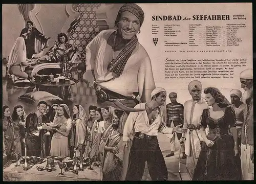 Filmprogramm IFB Nr. 803, Sindbad der Seefahrer, Douglas Fairbanks Jr., Maureen O`Hara, Regie Richard Wallace