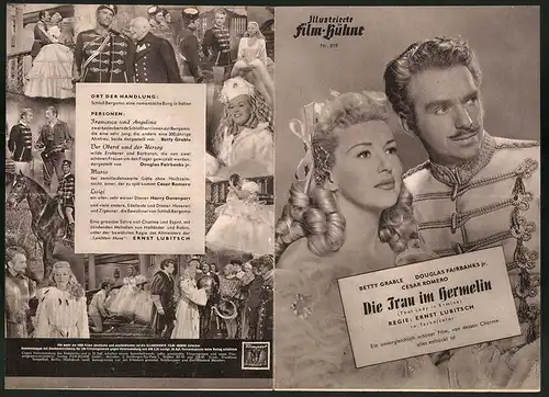 Filmprogramm IFB Nr. 819, Die Frau im Hermelin, Betty Grable, Douglas Fairbanks Jr., Regie Ernst Lubitsch