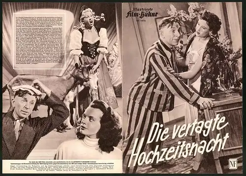 Filmprogramm IFB Nr. 1974, Die vertagte Hochzeitsnacht, Margot Hielscher, Theo Lingen, Regie Karl Georg Kuln