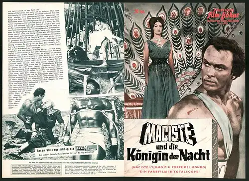 Filmprogramm IFB Nr. 6092, Maciste und die Königin der Nacht, Mark Forest, Moira Orfei, Paul Wynter, Regie Leonviola