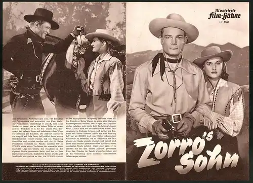 Filmprogramm IFB Nr. 1388, Zorro`s Sohn, George Turner, Peggy Stewart, Roy Barcroft, Regie Spencer Bennet