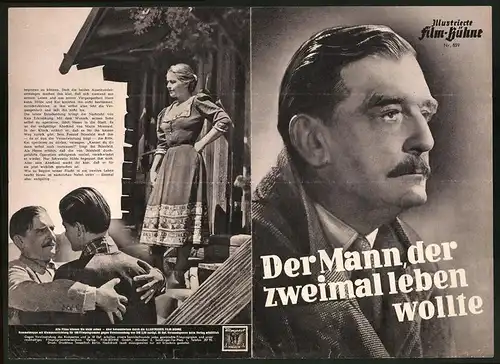 Filmprogramm IFB Nr. 859, Der Mann, der zweimal leben wollte, Rudolf Forster, Ilse Steppat, Regie Viktor Tourjansky
