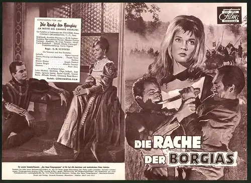 Filmprogramm DNF, Die Rache der Borgias, Agnes Laurent, Fausto Tozzi, Kerima, Regie G. M. Scotese