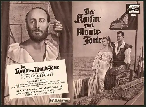 Filmprogramm DNF Nr. 4472, Der Korsar von Monte-Forte, Gerard Landry, Mijanou Bardot, Regie: Sergio Grieco