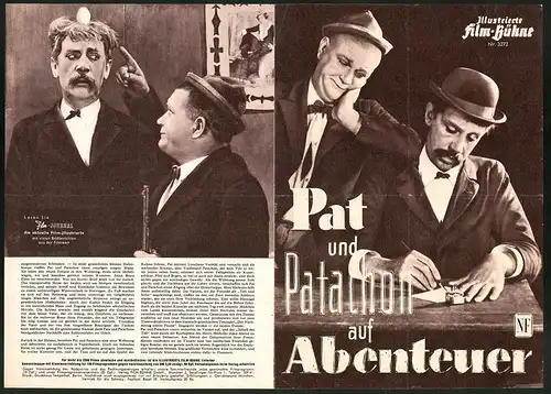 Filmprogramm IFB Nr. 3272, Pat und Patachon auf Abenteuer, Carl Schenstroem, Karl Madsen, Regie: Lau Lauritzen