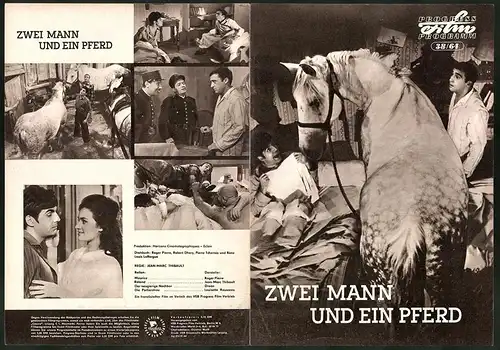 Filmprogramm PFP Nr. 38 /64, Zwei Mann und ein Pferd, Roger Pierre, Jean-Marc Thibault, Drean