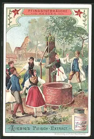 Sammelbild Liebig, Pfingstgebräuche, Hessen