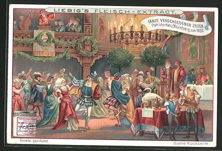 Sammelbild Liebig, Tänze verschiedener Zeiten, Patriziertanz in Nürnberg