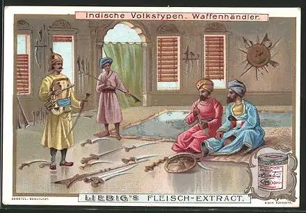 Sammelbild Liebig, Indische Volkstypen, Waffenhändler