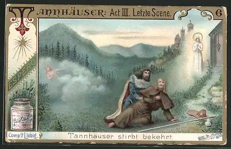 Sammelbild Liebig, Tannhäuser, Act III. Letzte Szene, Tod