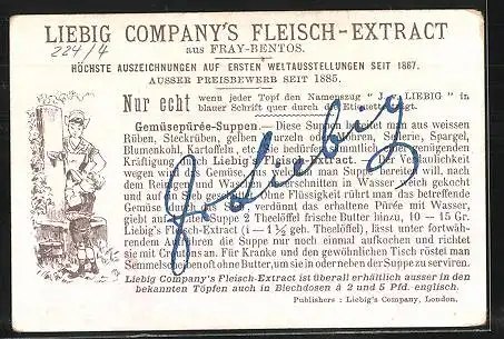 Sammelbild Liebig, Fleisch-Extrakt und Pepton, Oper Faust, Nr. 4, Valentin fällt im Zweikampf