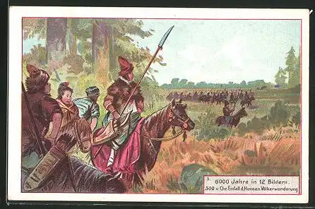 Sammelbild Kammerers Moment Wäschereiniger, 6000 Jahre in 12 Bildern, Einfall der Hunnen