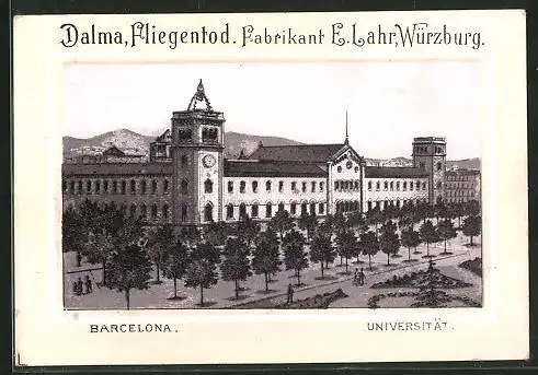 Sammelbild E. Lahr, Würzburg, Dalma, Larin, Universität in Barcelona