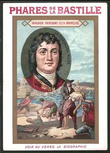 Sammelbild Phares de la Bastille, Voir au Verso la Biographie, Chevalier Nicolas Roze