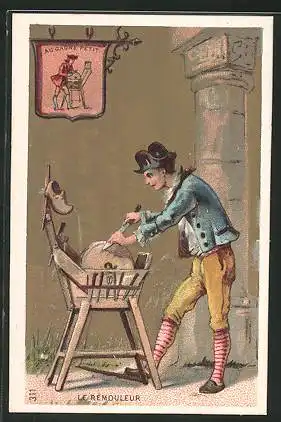 Sammelbild Fois Hauser, Lausanne, Le Rémouleur, Messerschleifen