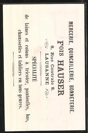 Sammelbild Fois Hauser, Lausanne, Le Rémouleur, Messerschleifen