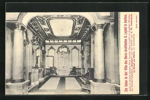 AK Aachen, Salon in der Villa des Herrn Architekten G. Leydel
