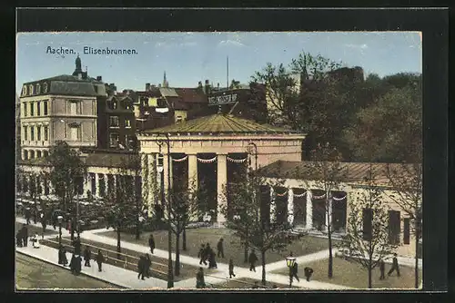 AK Aachen, Passanten am Elisenbrunnen