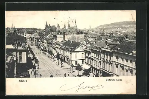 AK Aachen, Blick auf die Theaterstrasse