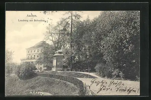 AK Aachen, Lousberg mit Belvedere