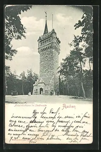 AK Aachen, der Aussichtsturm im Stadtwald