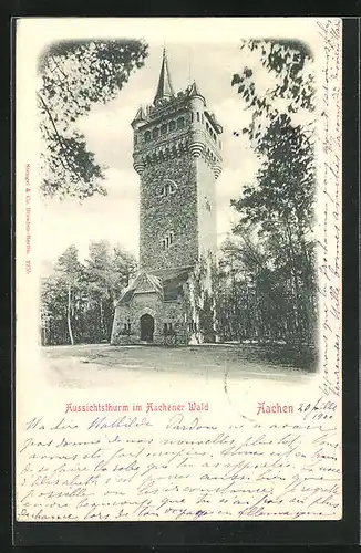 AK Aachen, Stadtwald, am Aussichtsturm