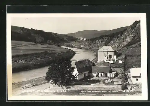 AK Sazava nad Saz., Marjanka, Haus am Flussufer