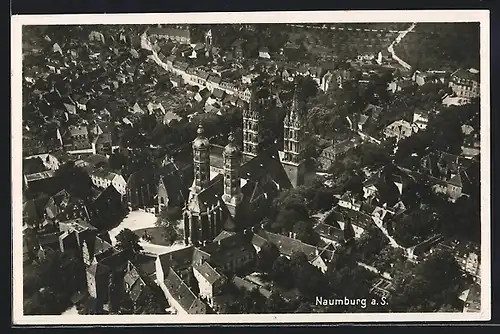 AK Naumburg a. S., Fliegeraufnahme mit dem Dom
