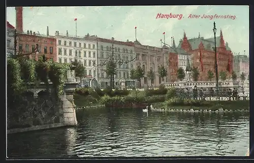 AK Hamburg-Neustadt, Binnenalsterpartie Alter Jungfernstieg