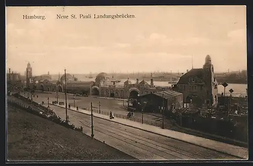 AK Hamburg-St.Pauli, Neue St. Pauli Landungsbrücke