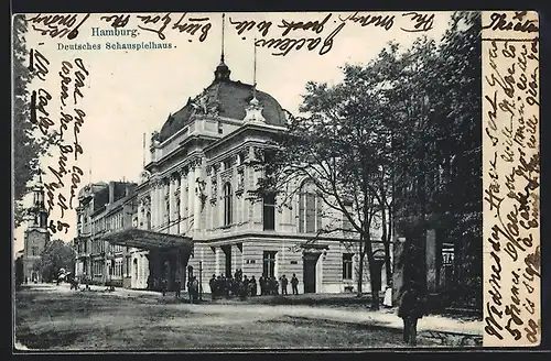 AK Hamburg-St.Georg, Deutsches Schauspielhaus im Sonnenschein