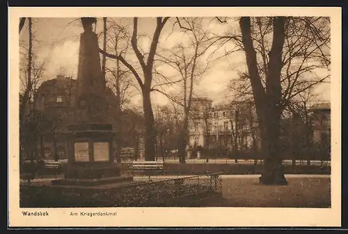 AK Hamburg-Wandsbek, Gartenanlage Am Kriegerdenkmal