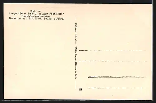 AK Hamburg-St. Pauli, Landungsbrücke und Elbtunnel