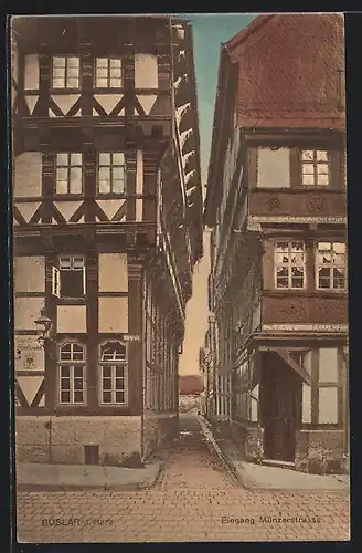 AK Goslar / Harz, Eingang zur Münzarstrasse
