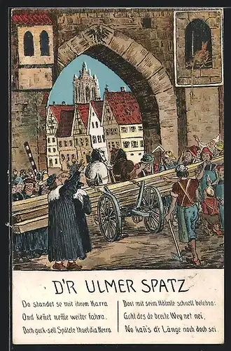 AK Ulm /Donau, D`r Ulmer Spatz