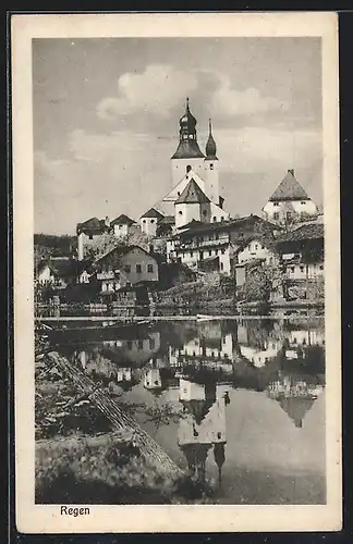 AK Regen, Flusspartie mit Kirche