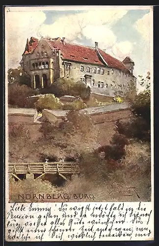 AK Nürnberg, Blick auf die Burg
