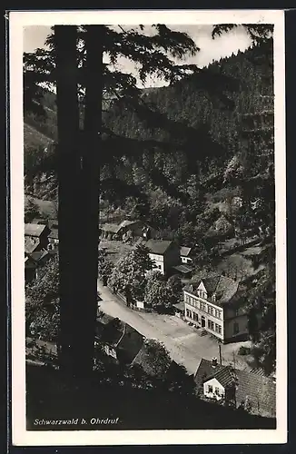 AK Schwarzwald, Blick vom Waldesrand auf die Ortschaft