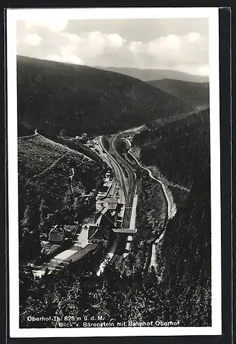 AK Oberhof i. Th., Ortsansicht vom Bärenstein aus mit Bahnhof